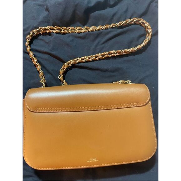 A.P.C. Tan Shoulder Bag with Gold Chain - Picture 3 of 5
